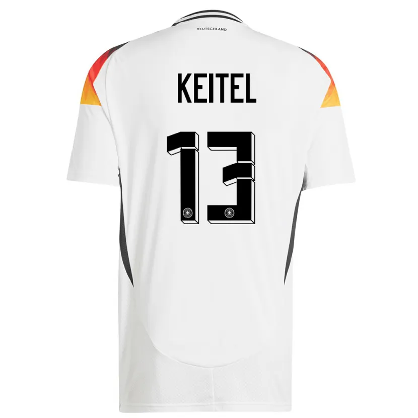 Danxen Hombre Camiseta Alemania Yannik Keitel #13 Blanco 1ª Equipación 24-26 La Camisa México