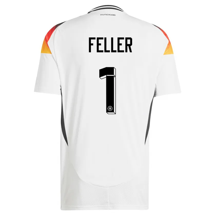 Danxen Hombre Camiseta Alemania Frank Feller #1 Blanco 1ª Equipación 24-26 La Camisa México