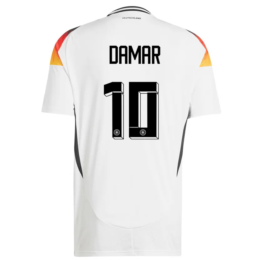 Danxen Hombre Camiseta Alemania Muhammed Damar #10 Blanco 1ª Equipación 24-26 La Camisa México