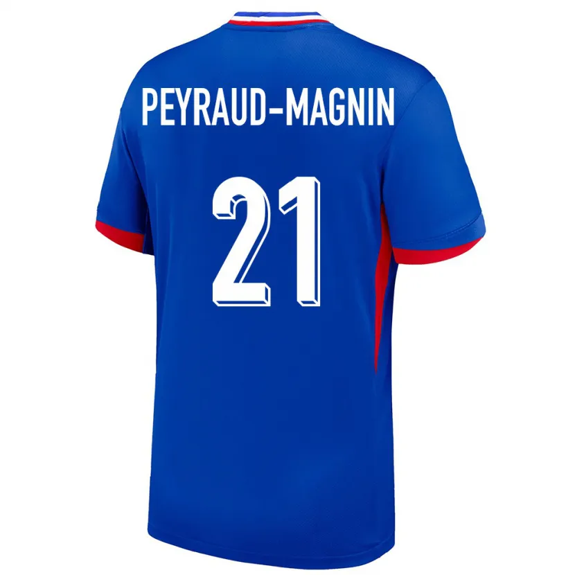 Danxen Hombre Camiseta Francia Pauline Peyraud Magnin #21 Azul 1ª Equipación 24-26 La Camisa México
