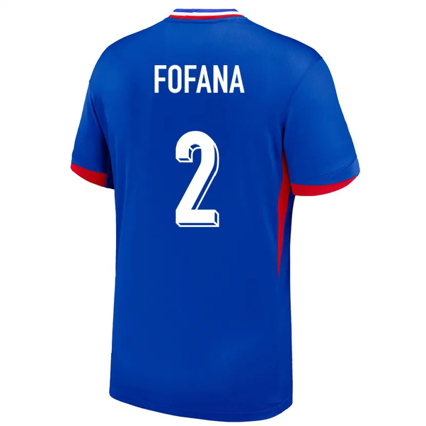 Danxen Hombre Camiseta Francia Wesley Fofana #2 Azul 1ª Equipación 24-26 La Camisa México