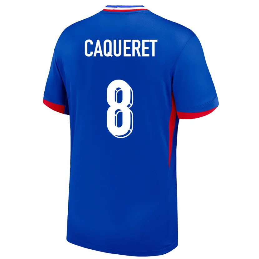 Danxen Hombre Camiseta Francia Maxence Caqueret #8 Azul 1ª Equipación 24-26 La Camisa México