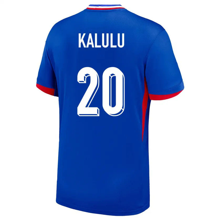 Danxen Hombre Camiseta Francia Pierre Kalulu #20 Azul 1ª Equipación 24-26 La Camisa México