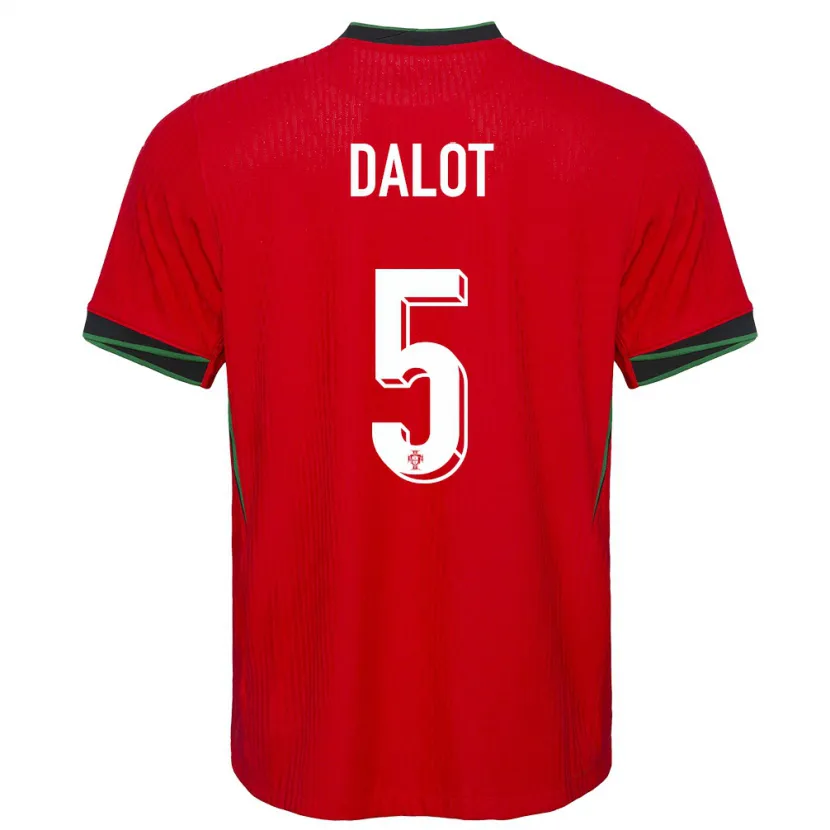 Danxen Hombre Camiseta Portugal Diogo Dalot #5 Rojo 1ª Equipación 24-26 La Camisa México