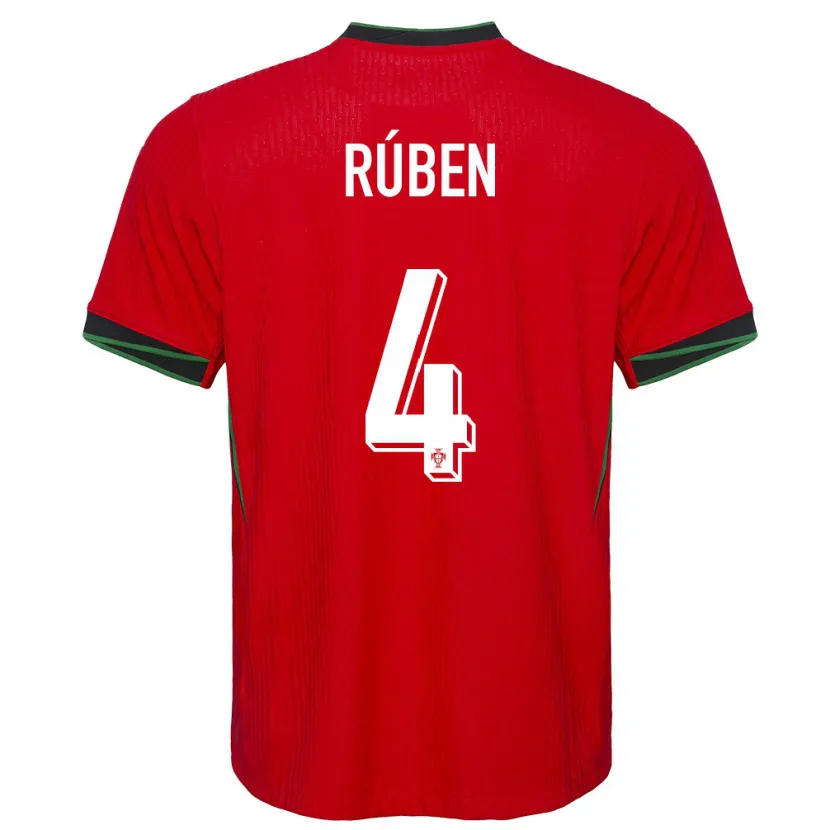 Danxen Hombre Camiseta Portugal Ruben Dias #4 Rojo 1ª Equipación 24-26 La Camisa México