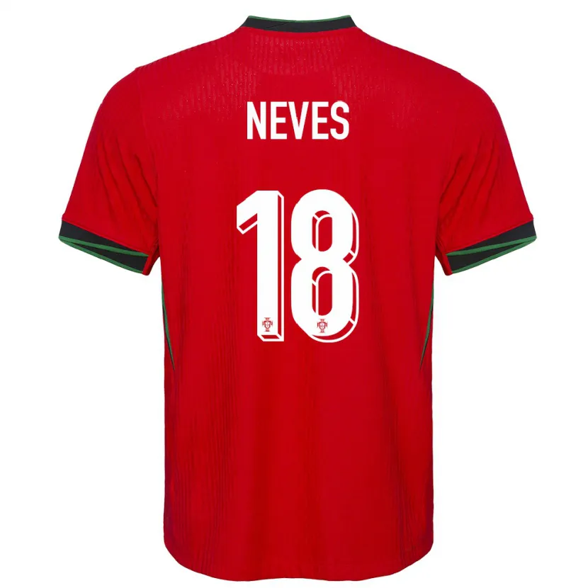 Danxen Hombre Camiseta Portugal Ruben Neves #18 Rojo 1ª Equipación 24-26 La Camisa México