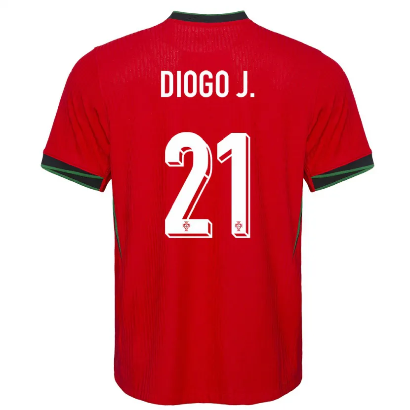 Danxen Hombre Camiseta Portugal Diogo Jota #21 Rojo 1ª Equipación 24-26 La Camisa México