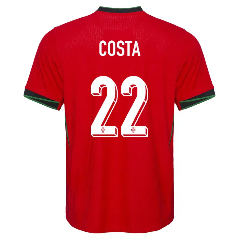 Danxen Hombre Camiseta Portugal Diogo Costa #22 Rojo 1ª Equipación 24-26 La Camisa México