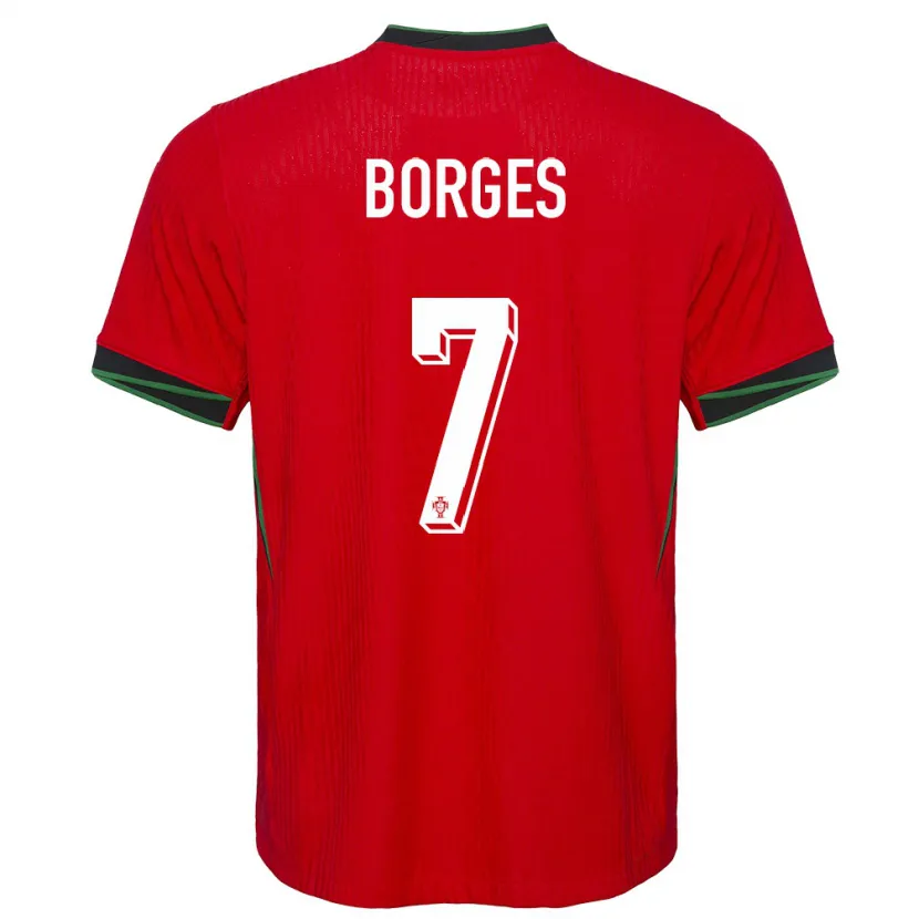 Danxen Hombre Camiseta Portugal Carlos Borges #7 Rojo 1ª Equipación 24-26 La Camisa México