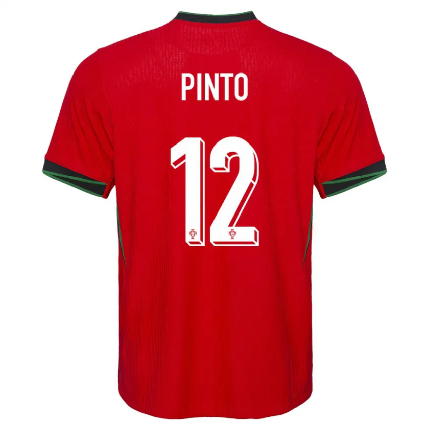 Danxen Hombre Camiseta Portugal Diogo Pinto #12 Rojo 1ª Equipación 24-26 La Camisa México