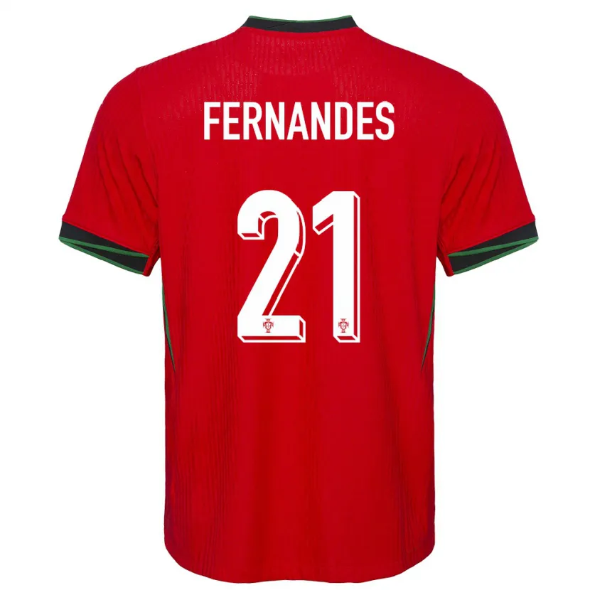 Danxen Hombre Camiseta Portugal Mateus Fernandes #21 Rojo 1ª Equipación 24-26 La Camisa México