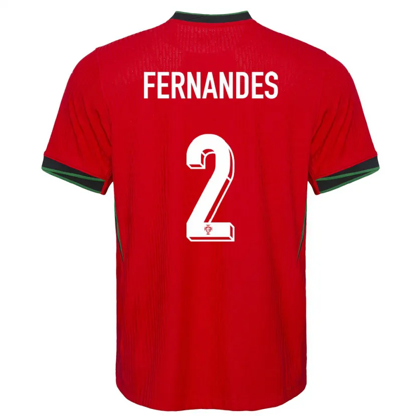 Danxen Hombre Camiseta Portugal Martim Fernandes #2 Rojo 1ª Equipación 24-26 La Camisa México