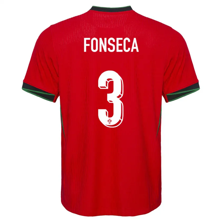 Danxen Hombre Camiseta Portugal Joao Fonseca #3 Rojo 1ª Equipación 24-26 La Camisa México