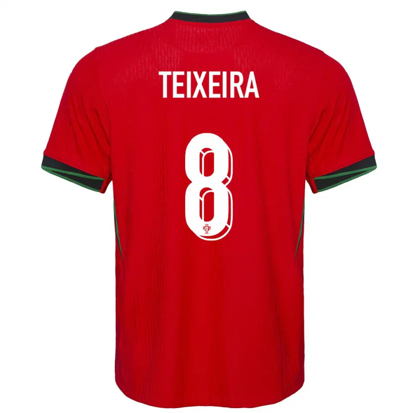 Danxen Hombre Camiseta Portugal Joao Teixeira #8 Rojo 1ª Equipación 24-26 La Camisa México
