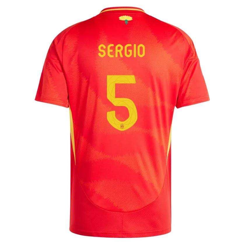 Danxen Hombre Camiseta España Sergio Busquets #5 Rojo 1ª Equipación 24-26 La Camisa México