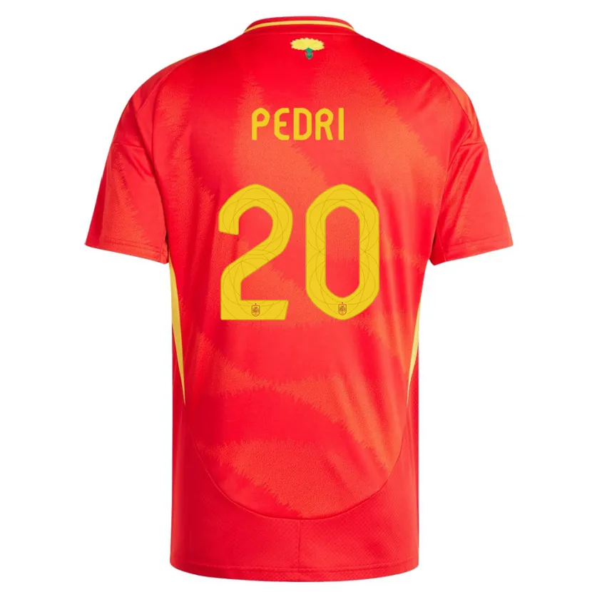 Danxen Hombre Camiseta España Pedri #20 Rojo 1ª Equipación 24-26 La Camisa México