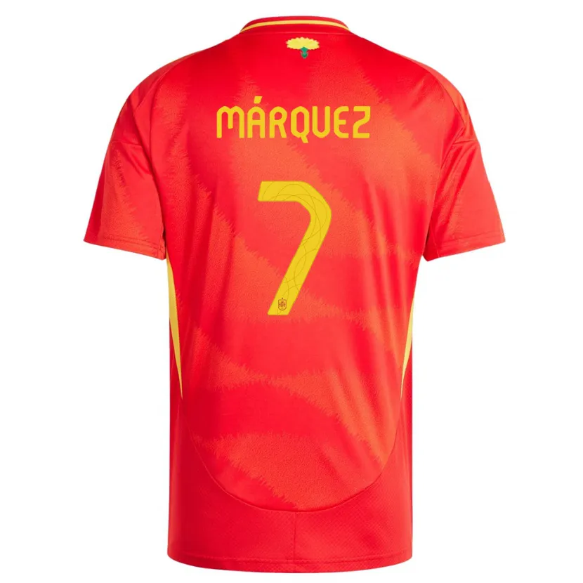 Danxen Hombre Camiseta España Rosa Marquez #7 Rojo 1ª Equipación 24-26 La Camisa México