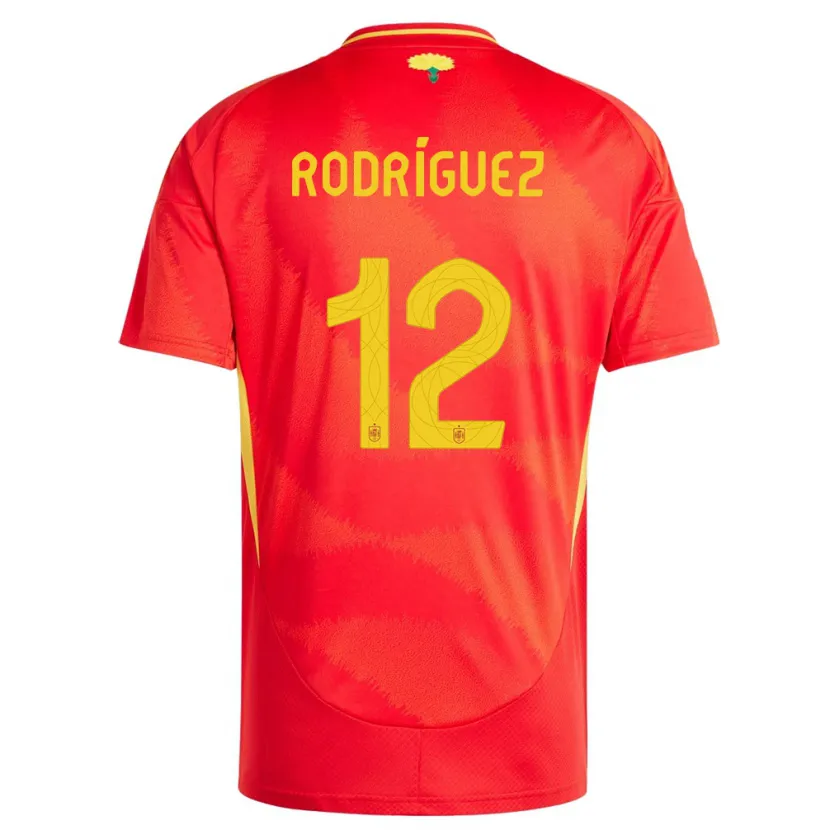 Danxen Hombre Camiseta España Lucia Rodriguez #12 Rojo 1ª Equipación 24-26 La Camisa México