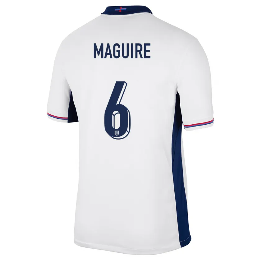 Danxen Hombre Camiseta Inglaterra Harry Maguire #6 Blanco 1ª Equipación 24-26 La Camisa México
