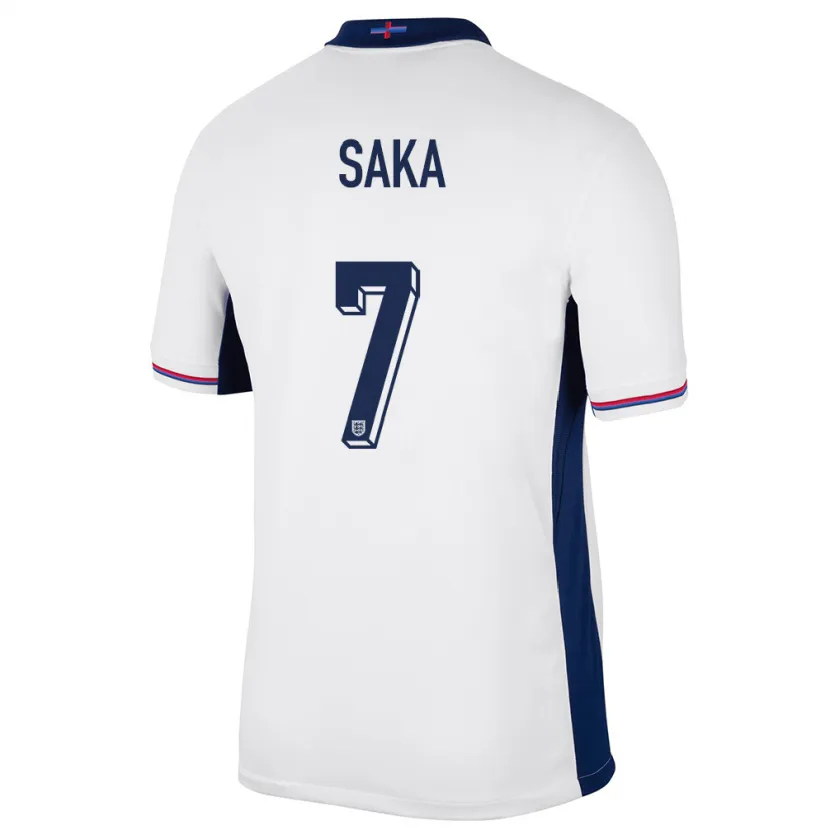 Danxen Hombre Camiseta Inglaterra Bukayo Saka #7 Blanco 1ª Equipación 24-26 La Camisa México