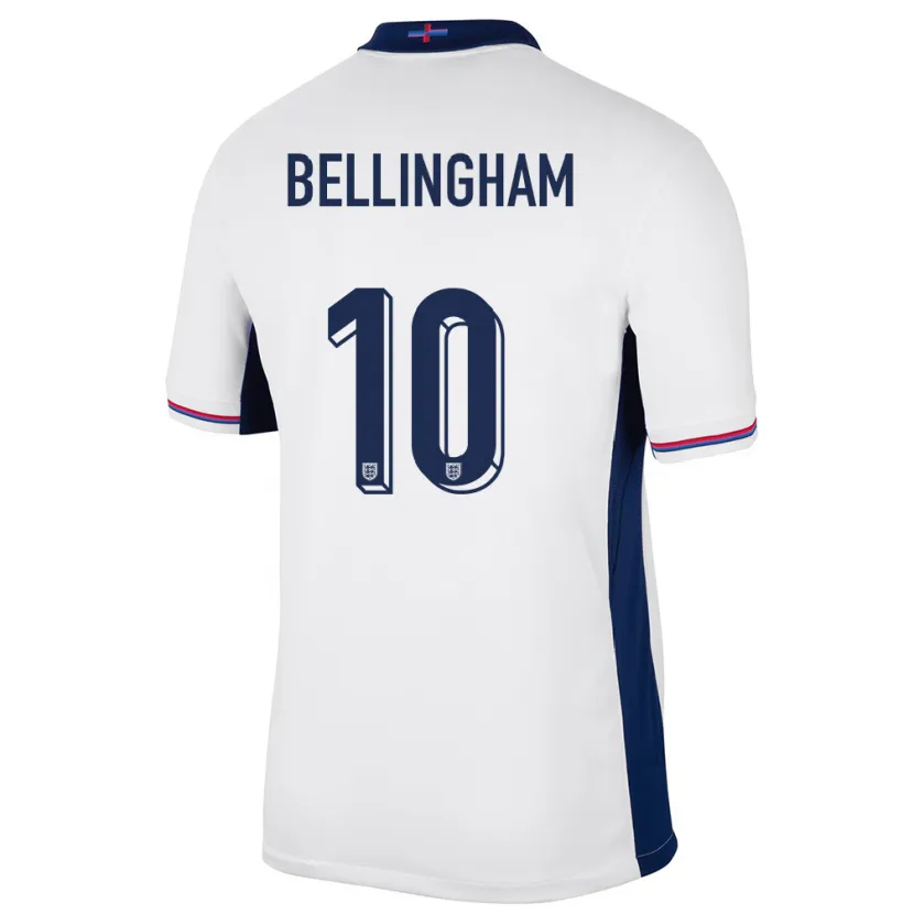Danxen Hombre Camiseta Inglaterra Jude Bellingham #10 Blanco 1ª Equipación 24-26 La Camisa México
