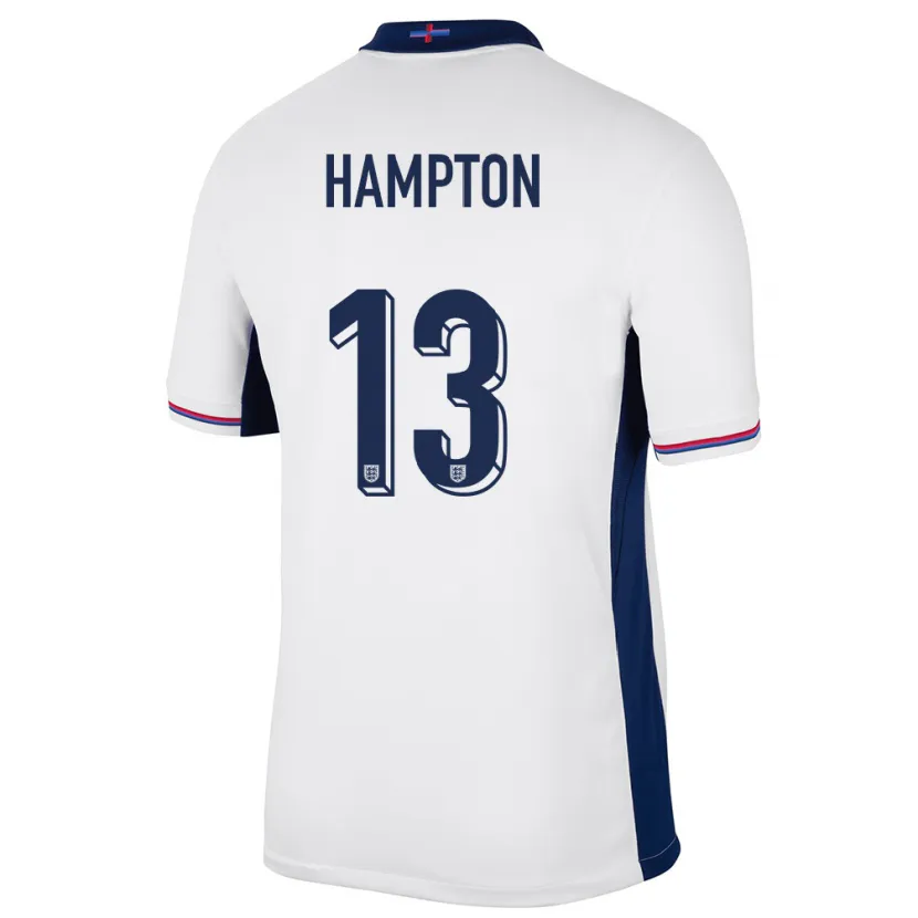 Danxen Hombre Camiseta Inglaterra Hannah Hampton #13 Blanco 1ª Equipación 24-26 La Camisa México