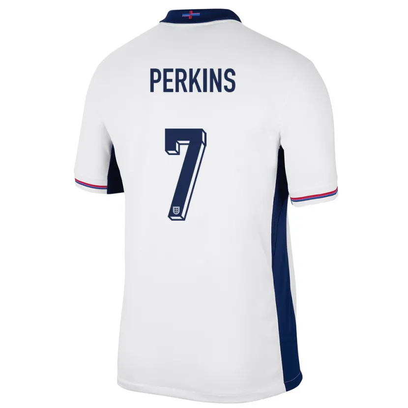 Danxen Hombre Camiseta Inglaterra Sonny Perkins #7 Blanco 1ª Equipación 24-26 La Camisa México
