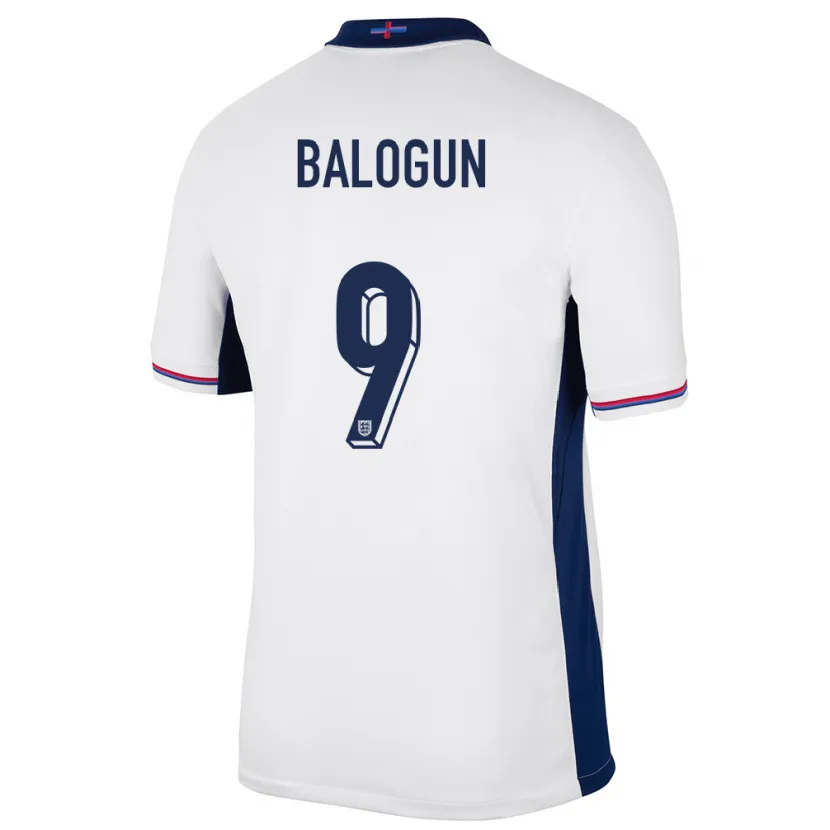 Danxen Hombre Camiseta Inglaterra Folarin Balogun #9 Blanco 1ª Equipación 24-26 La Camisa México