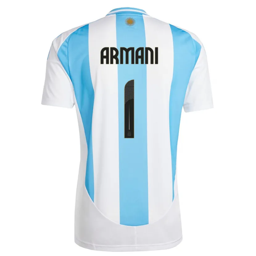 Danxen Hombre Camiseta Argentina Franco Armani #1 Blanco Azul 1ª Equipación 24-26 La Camisa México