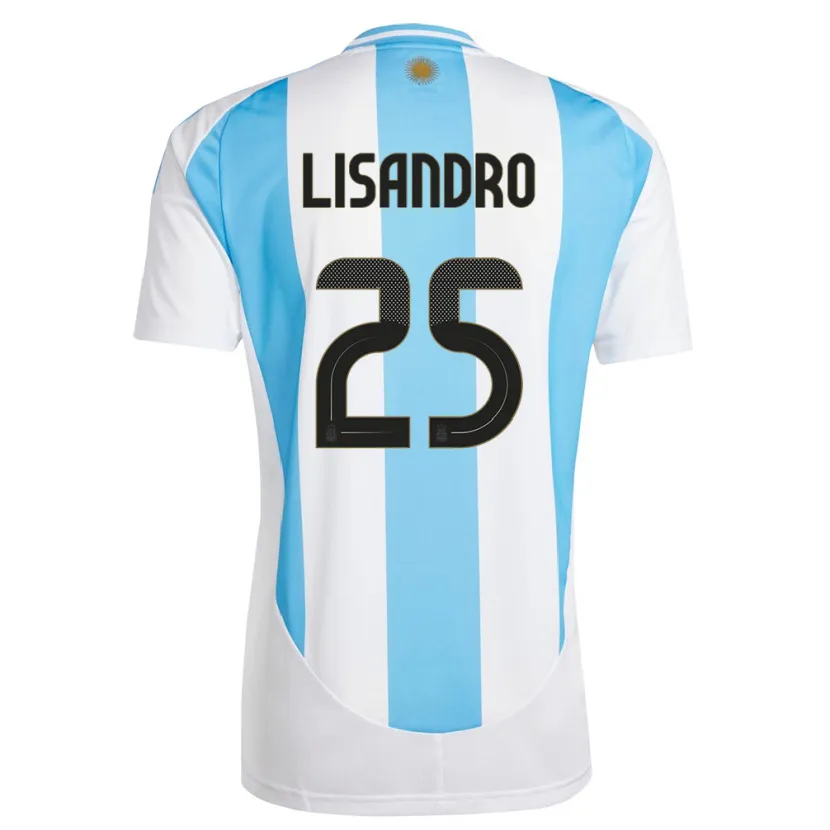 Danxen Hombre Camiseta Argentina Lisandro Martinez #25 Blanco Azul 1ª Equipación 24-26 La Camisa México