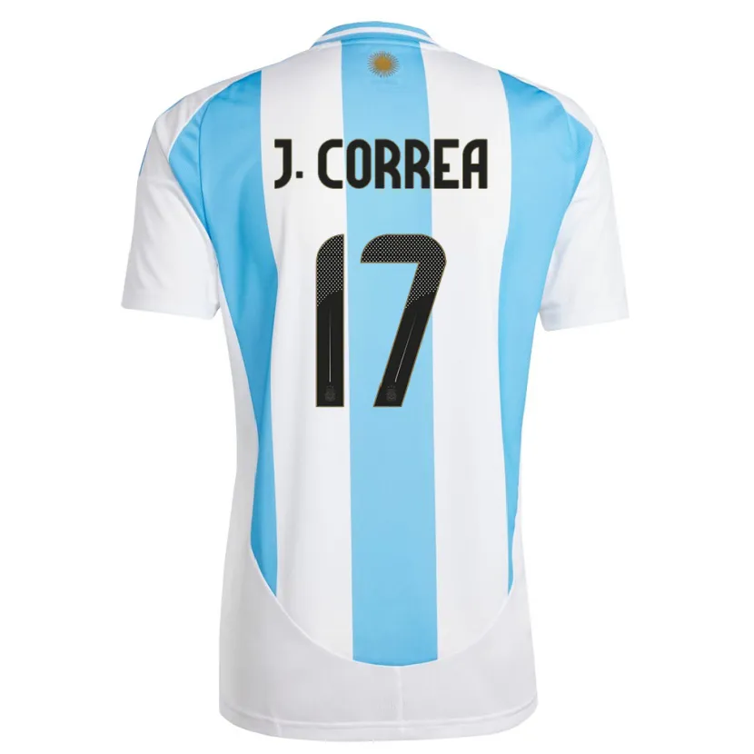 Danxen Hombre Camiseta Argentina Joaquin Correa #17 Blanco Azul 1ª Equipación 24-26 La Camisa México