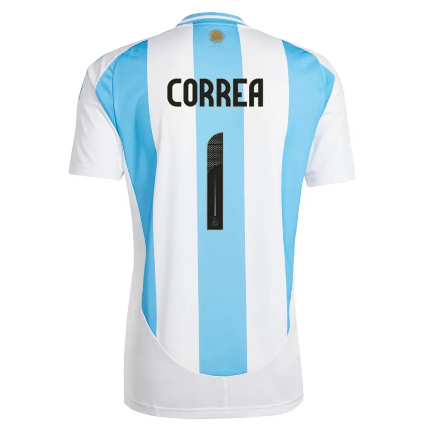 Danxen Hombre Camiseta Argentina Vanina Correa #1 Blanco Azul 1ª Equipación 24-26 La Camisa México
