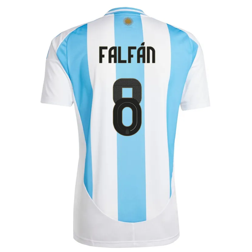 Danxen Hombre Camiseta Argentina Daiana Falfan #8 Blanco Azul 1ª Equipación 24-26 La Camisa México