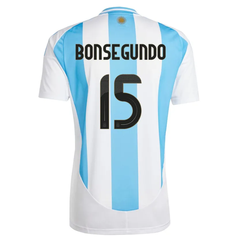 Danxen Hombre Camiseta Argentina Florencia Bonsegundo #15 Blanco Azul 1ª Equipación 24-26 La Camisa México