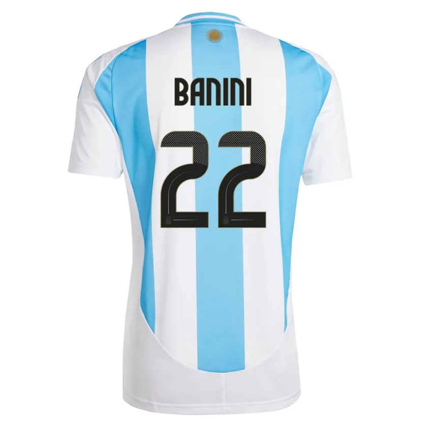 Danxen Hombre Camiseta Argentina Estefania Banini #22 Blanco Azul 1ª Equipación 24-26 La Camisa México