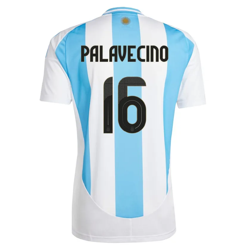 Danxen Hombre Camiseta Argentina Nicolas Palavecino #16 Blanco Azul 1ª Equipación 24-26 La Camisa México