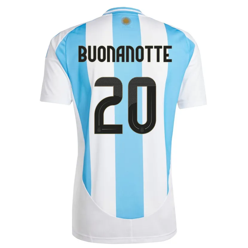 Danxen Hombre Camiseta Argentina Facundo Buonanotte #20 Blanco Azul 1ª Equipación 24-26 La Camisa México