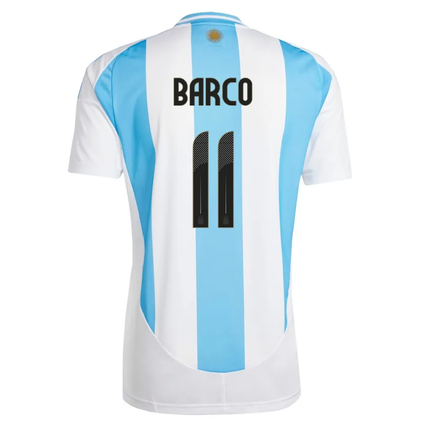 Danxen Hombre Camiseta Argentina Ezequiel Barco #11 Blanco Azul 1ª Equipación 24-26 La Camisa México