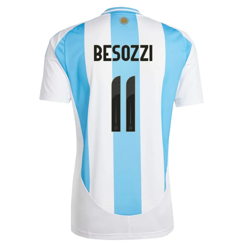 Danxen Hombre Camiseta Argentina Lucas Besozzi #11 Blanco Azul 1ª Equipación 24-26 La Camisa México