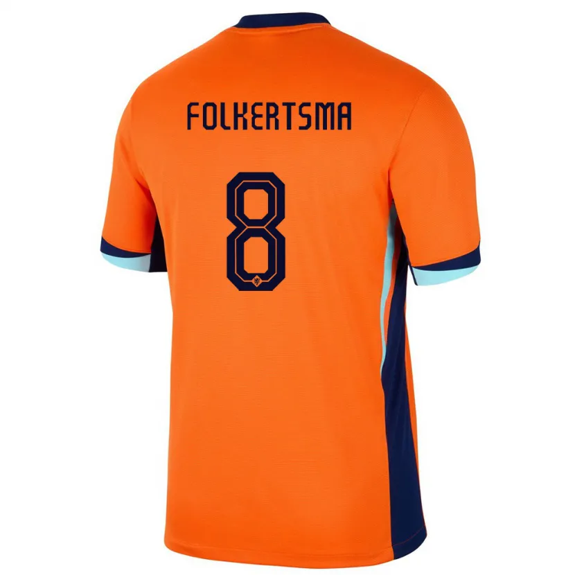 Danxen Hombre Camiseta Países Bajos Sisca Folkertsma #8 Naranja 1ª Equipación 24-26 La Camisa México