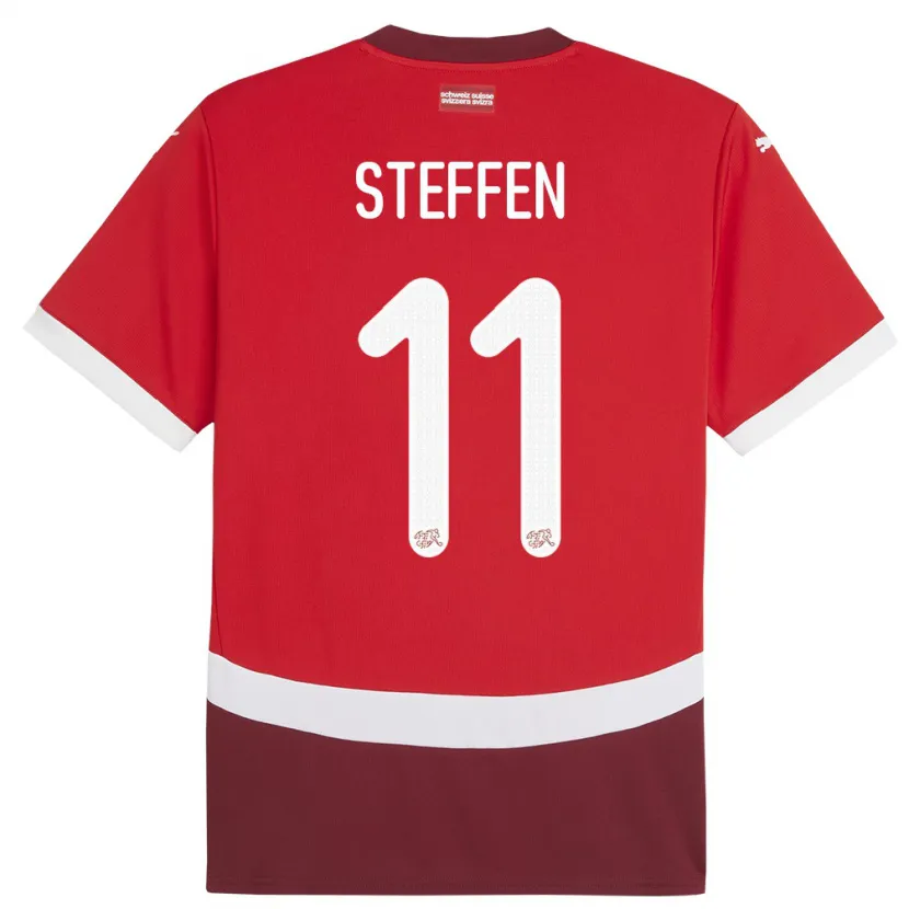 Danxen Hombre Camiseta Suiza Renato Steffen #11 Rojo 1ª Equipación 24-26 La Camisa México