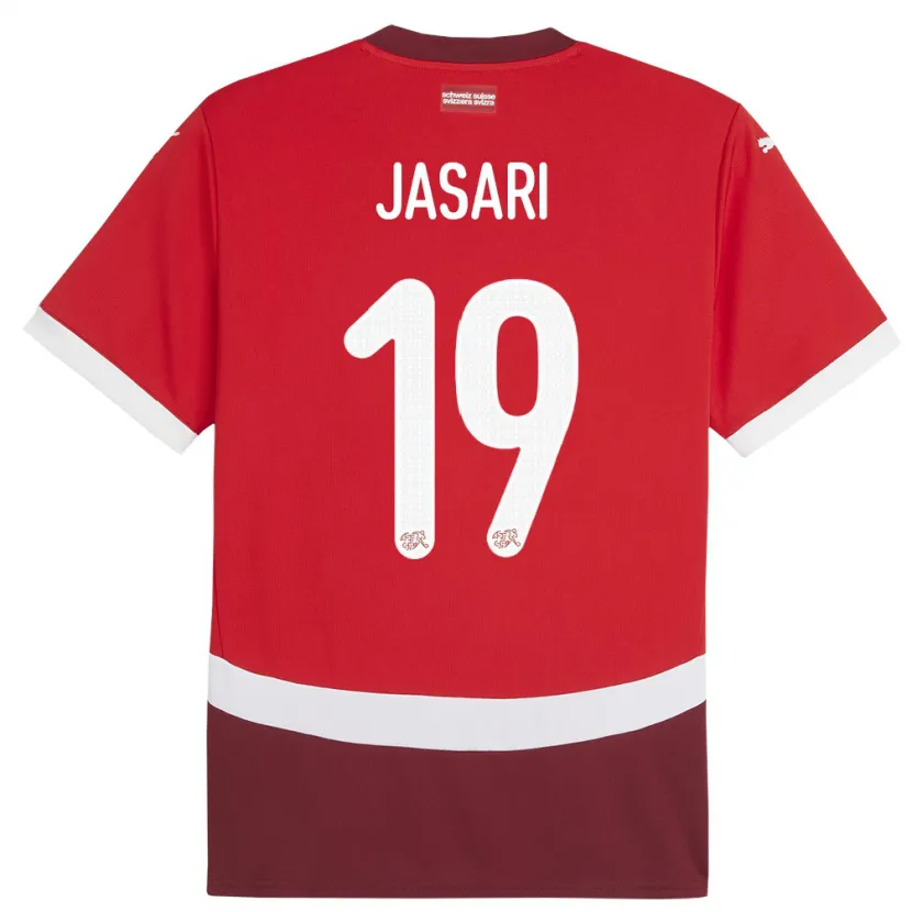 Danxen Hombre Camiseta Suiza Ardon Jasari #19 Rojo 1ª Equipación 24-26 La Camisa México