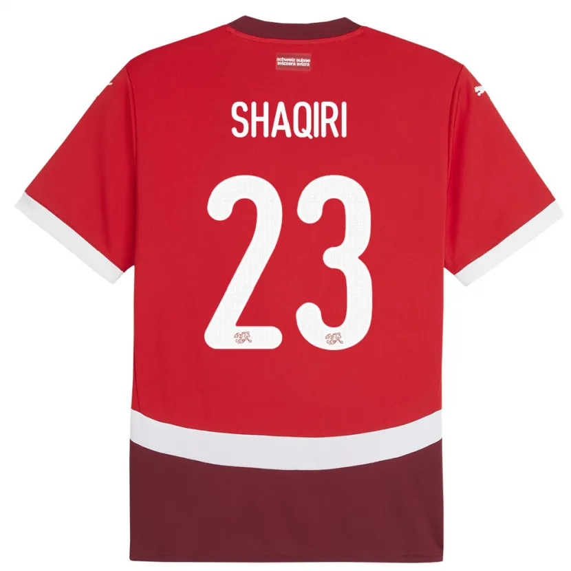 Danxen Hombre Camiseta Suiza Xherdan Shaqiri #23 Rojo 1ª Equipación 24-26 La Camisa México