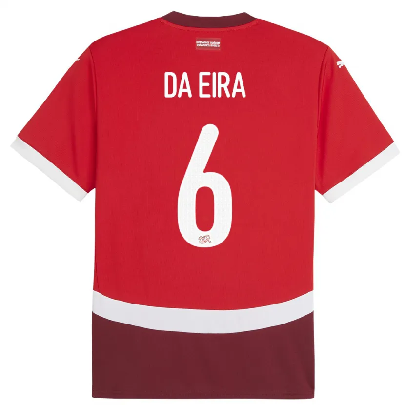 Danxen Hombre Camiseta Suiza Stefanie Da Eira #6 Rojo 1ª Equipación 24-26 La Camisa México