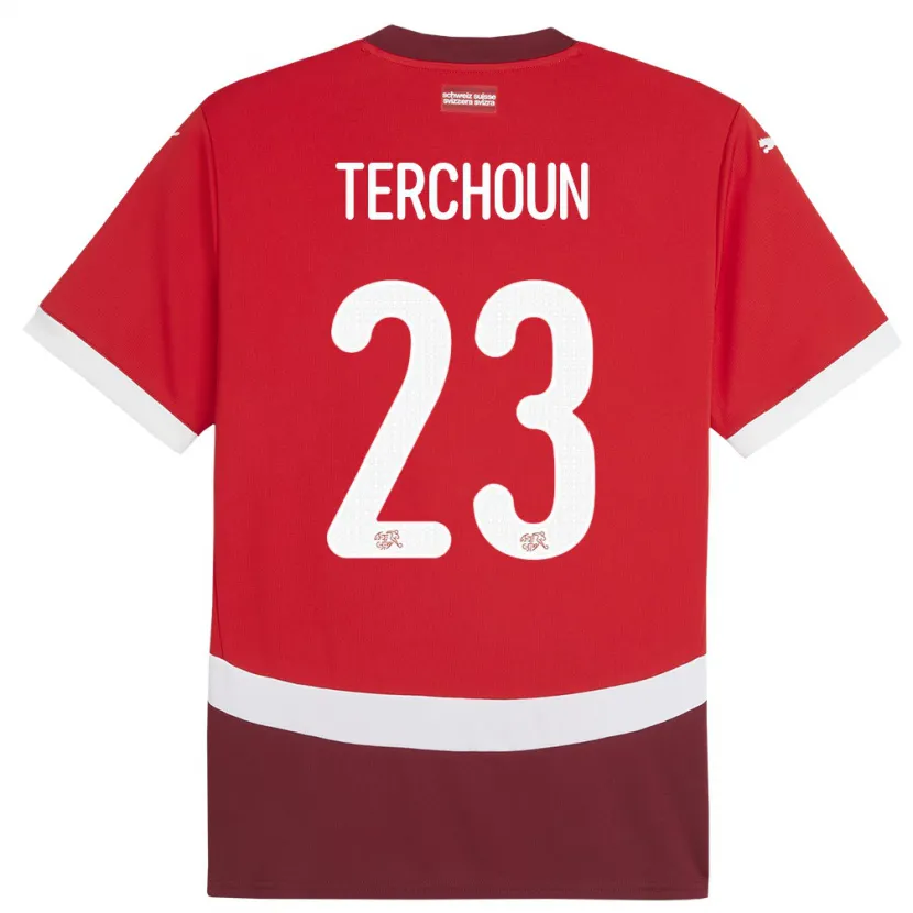 Danxen Hombre Camiseta Suiza Meriame Terchoun #23 Rojo 1ª Equipación 24-26 La Camisa México