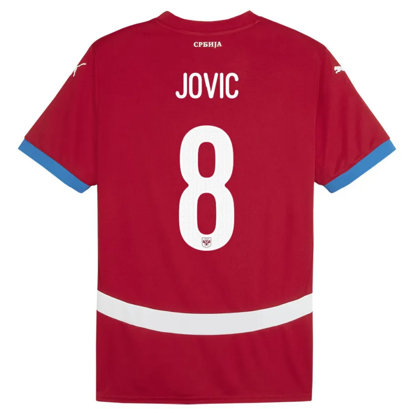 Danxen Hombre Camiseta Serbia Luka Jovic #8 Rojo 1ª Equipación 24-26 La Camisa México