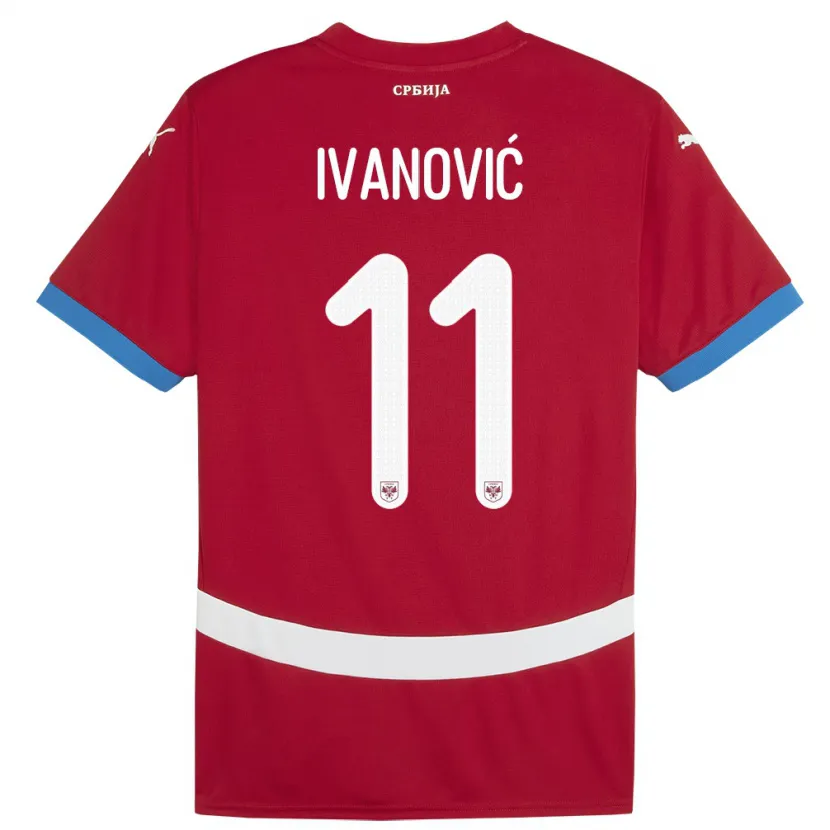 Danxen Hombre Camiseta Serbia Miljana Ivanovic #11 Rojo 1ª Equipación 24-26 La Camisa México