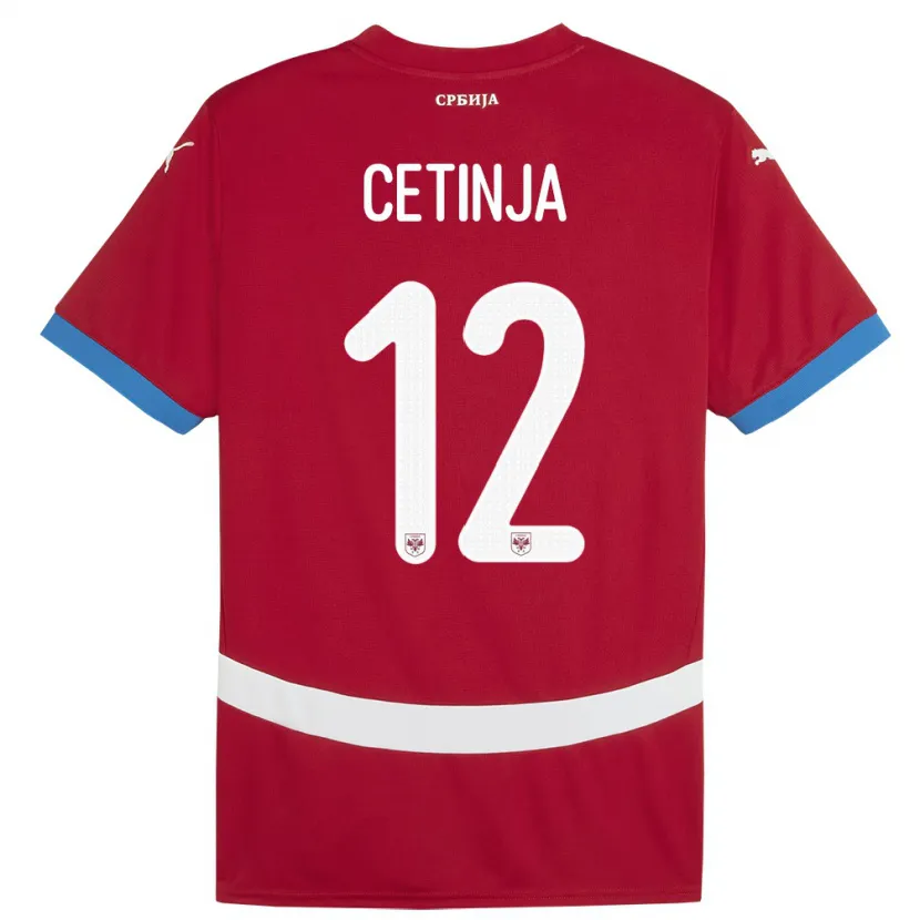 Danxen Hombre Camiseta Serbia Sara Cetinja #12 Rojo 1ª Equipación 24-26 La Camisa México