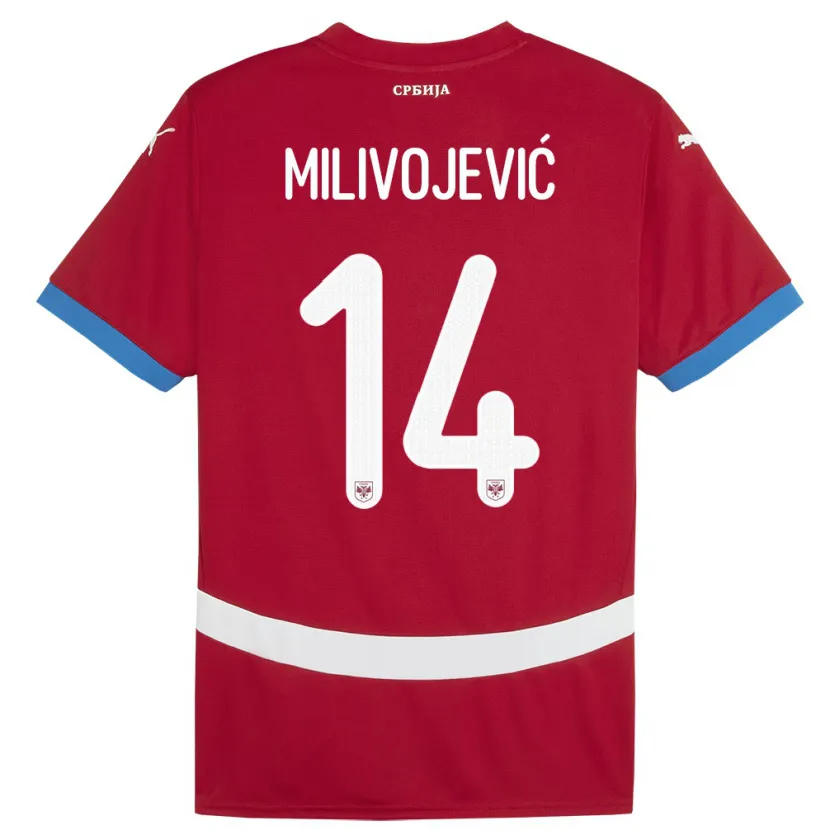 Danxen Hombre Camiseta Serbia Vesna Milivojevic #14 Rojo 1ª Equipación 24-26 La Camisa México