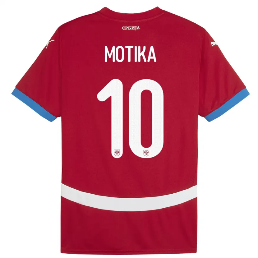 Danxen Hombre Camiseta Serbia Nemanja Motika #10 Rojo 1ª Equipación 24-26 La Camisa México